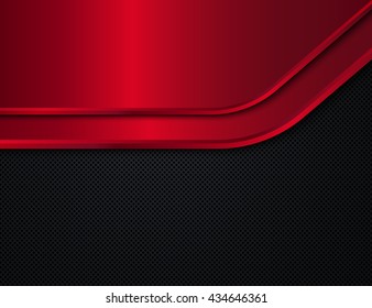 Black and red metal background. Vector design template