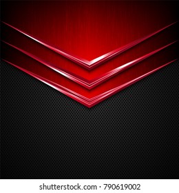 Black and red metal  texture background. Vector illustration