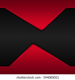 Black and red metallic background. Vector illustration