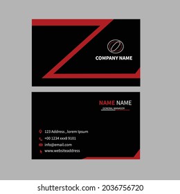  Black and Red Modern Business card