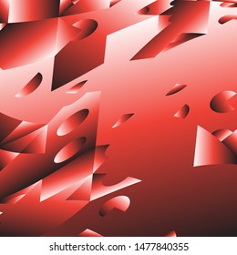 Black and Red Modern Contemporary Art Minimal Absract Gradient Pattern with Graphic Shapes 