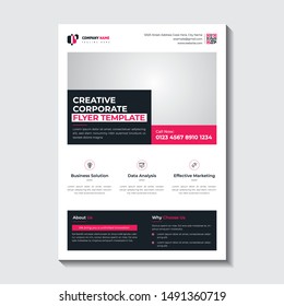 Black and red modern corporate business flyer template