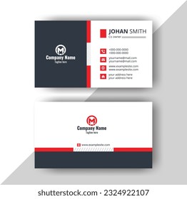 Black and Red Modern Creative and Clean Business Card Vector Template
