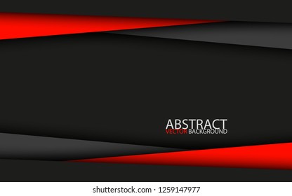 Black and red modern material design, vector abstract widescreen background