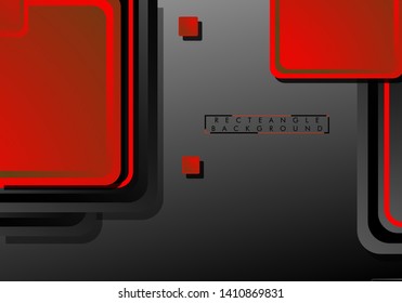 Black and red neon squares abstract hi-tech background. Vector geometric design
