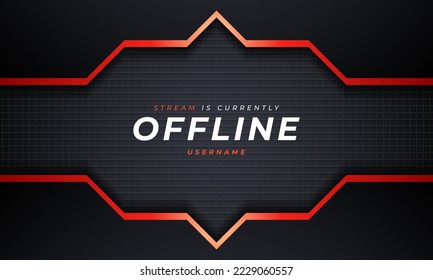 schwarz-roter Offline-Spielhintergrund für Streamer. aktuell Offline-Twitch-Banner-Hintergrund.
