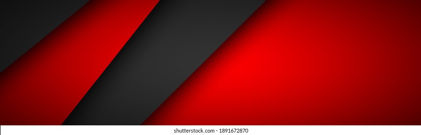 Black and red overlay layers header. Modern material design banner. Vector illustration corporate template