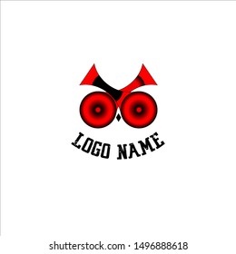 black red owl logo devil