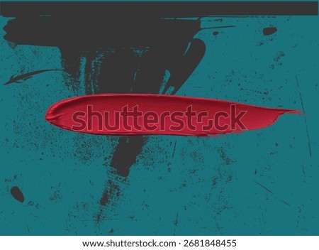 black and Red paint brush stroke painting, Hand drawn vector illustration Oil on canvas. Abstract art vector illustration. Brushstrokes of paint. Prints, wallpapers, posters.eps10