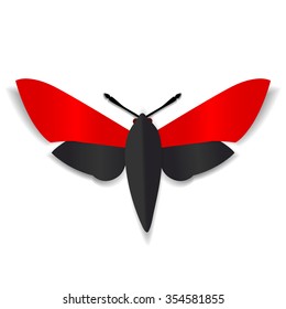 A black and red paper butterfly 