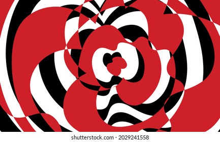 black and red pattern in the style of op-art