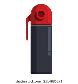 Schwarz-rotes Pfefferspray steht auf weißem Hintergrund