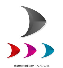 black red pink and blue arrow vector icon next sign logo isolated background