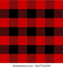 Black red plaid checkered buffalo seamless pattern use for fabric, textile, wrap, print