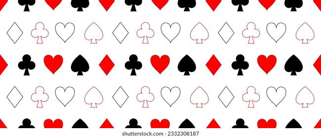 black red playing card seamless pattern