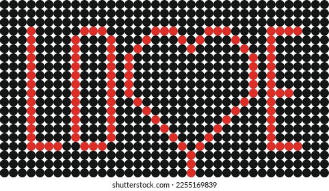 Black and red points with word love and heart for variety of uses from invitations, greeting cards, wedding announcements to website and app use.