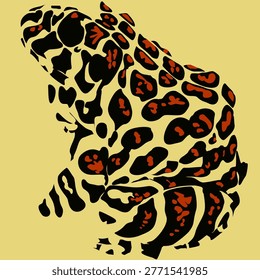 a black and red poisonous forest frog with a white background.reptile animal beautiful skin texture on yellow background
