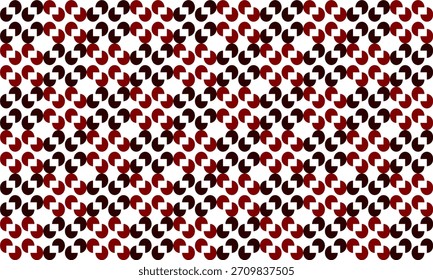 Schwarz-roter Polka-Punkt Blumenkreis auf weißem Hintergrund für Hintergrund und Tapete Vorlage. wiederholtes nahtloses Design für Stoffdruck