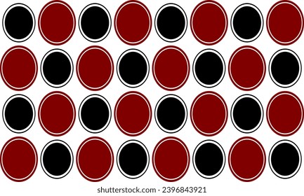 El círculo de los puntos polka rojo y negro sobre el fondo blanco para el fondo y la plantilla de fondo. diseño de estilo sin interrupciones para impresión de tejidos