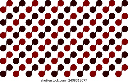 El círculo de los puntos polka rojo y negro sobre el fondo blanco para el fondo y la plantilla de fondo. diseño de estilo sin interrupciones para impresión de tejidos
