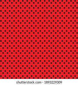 Black and red Polka Dot seamless pattern. Vector background.