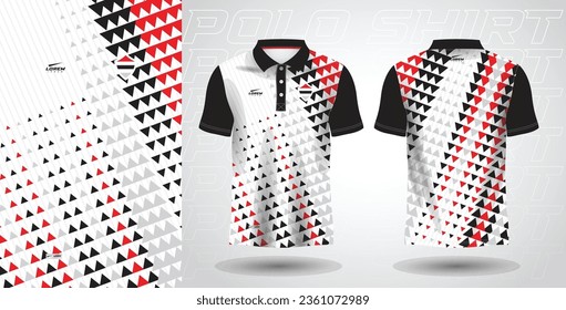 black red polo shirt sport sublimation jersey template