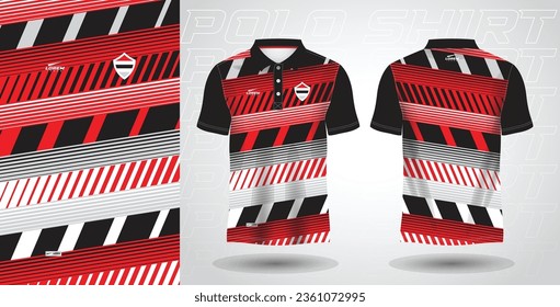 black red polo shirt sport sublimation jersey template