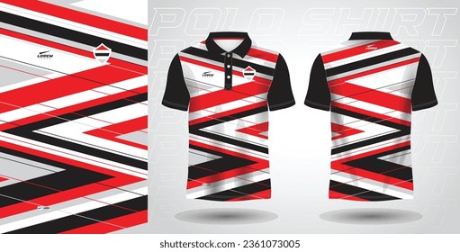 black red polo shirt sport sublimation jersey template