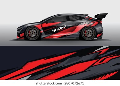 Black and red racing car profile