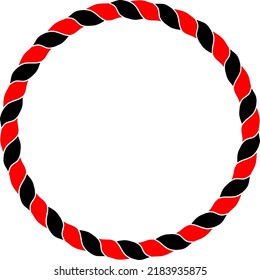 Black Red Rope Circle Border