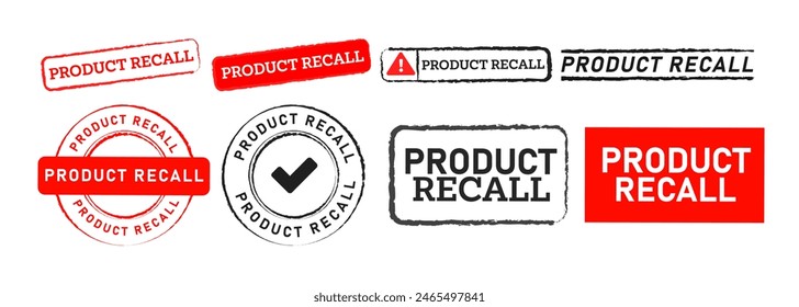 black and red rubber stamp label sticker product recall sign for business customer return product