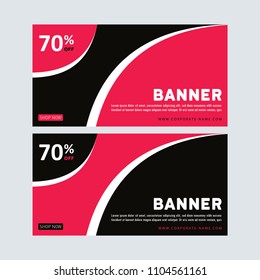 Black and red Sale banner design. Facebook ad Banner. Discount card. Summer sale. Clearance poster. Banner set. Voucher template. Coupon template

