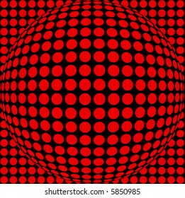Black and red scalable sphere, part of spots and dots series