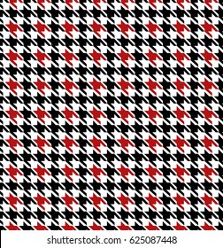 Black And Red Seamless Houndstooth Pattern Design