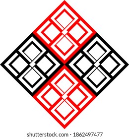 Black and red seamless rectangles on white background