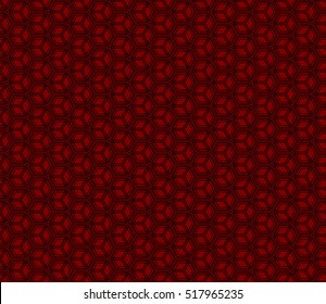 Black and red Seamless texture of cubes. Optical illusion. Vector illustration.