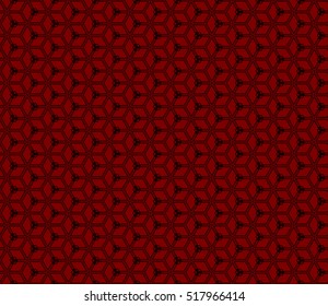 Black and red Seamless texture of cubes. Optical illusion. Vector illustration.