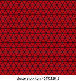 Black and red seamless triangle pattern. Abstract vector background. Hi tech design.