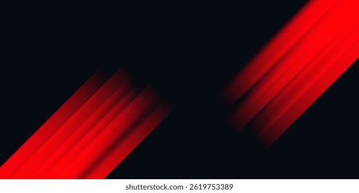 Fondo abstracto de luz brillante negro y rojo con líneas diagonales abstractas. Concepto de tecnología futurista