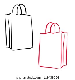 Black and red shopping bags