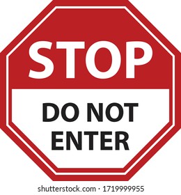 BLACK RED sign do not enter isolated on white background warning sign do not enter