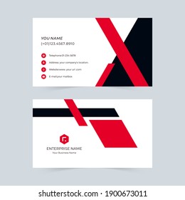 Black and red simple style business card