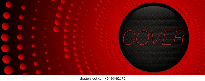 Black and red social media cover design, abstract background, cover template, geometric backdrop, headline vector illustration