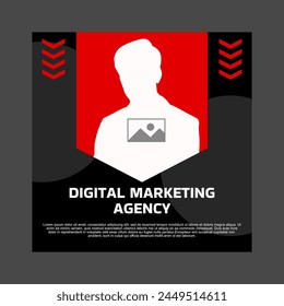 black and red social media post template design for digital marketing promotion.