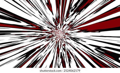 Black and red speed lines on white background. Speed burst background. Speed rays comic manga impact. Manga comic effect.