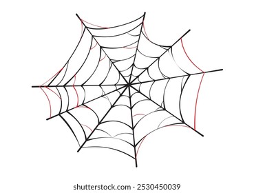 Black And Red Spider Web Illustration Design