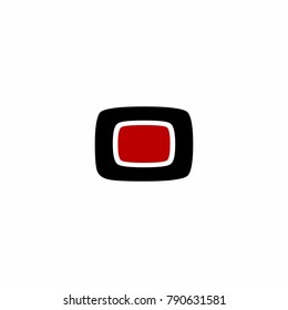 Black and Red Square Logo Vector