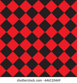 Black and red squares geometric pattern seamless background. Vector.