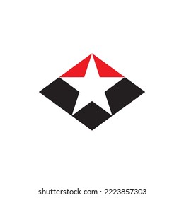 icono del vector del logotipo de estrella roja negra