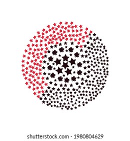 Black and red stars circle vector art 